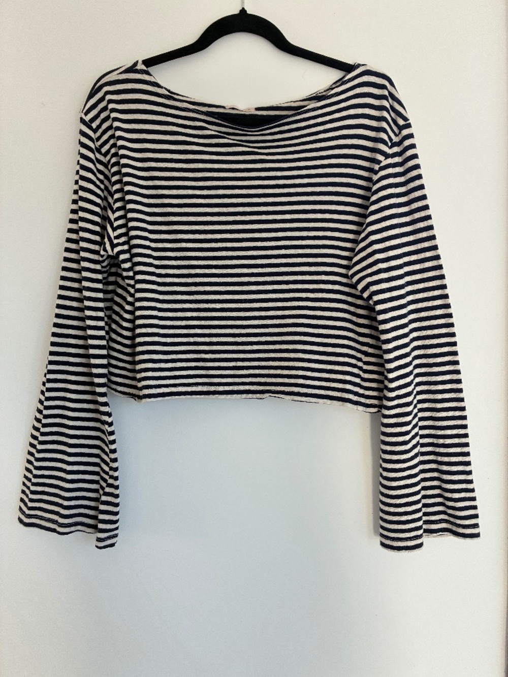 Striped Long Sleeve Skipper Bell Top | MOTHER | M